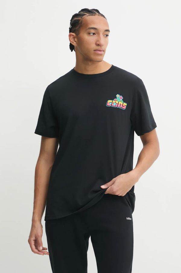 Converse Pamučna majica Converse za muškarce, boja: crna, s tiskom, 10026690-A01