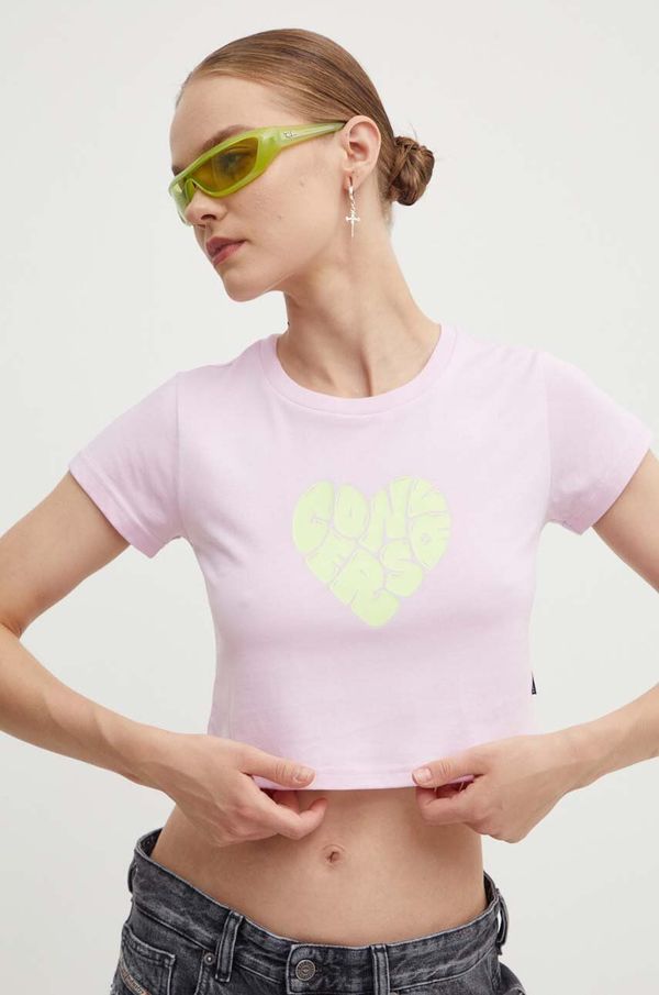 Converse Pamučna majica Converse za žene, boja: ružičasta, 10026369-A04