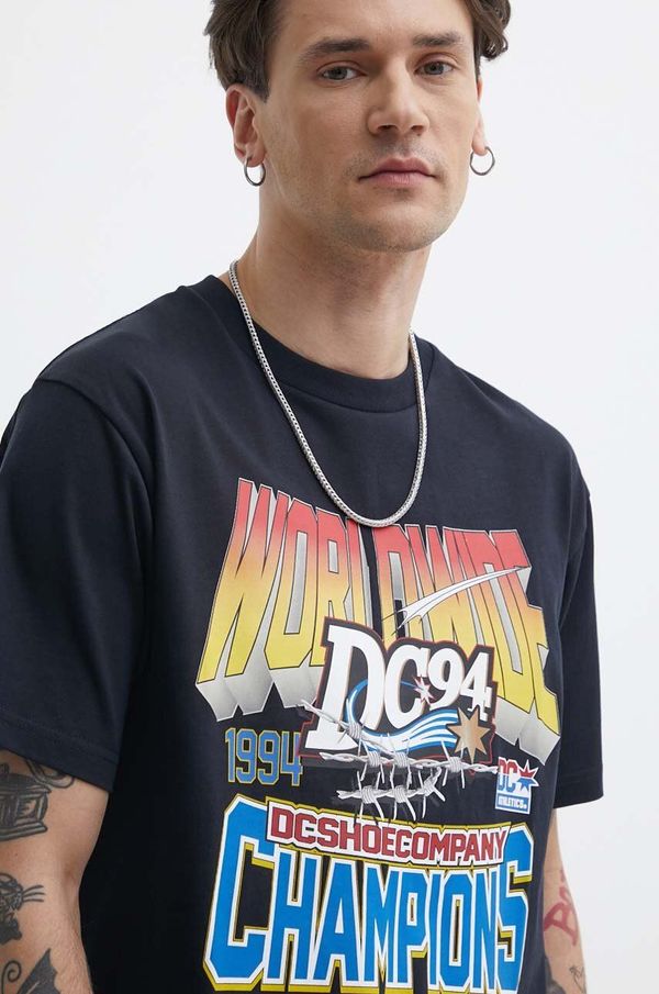 DC Pamučna majica DC The Champs za muškarce, boja: crna, s tiskom, ADYZT05343