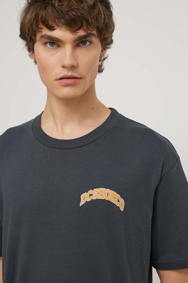 DC Pamučna majica DC za muškarce, boja: siva, s tiskom
