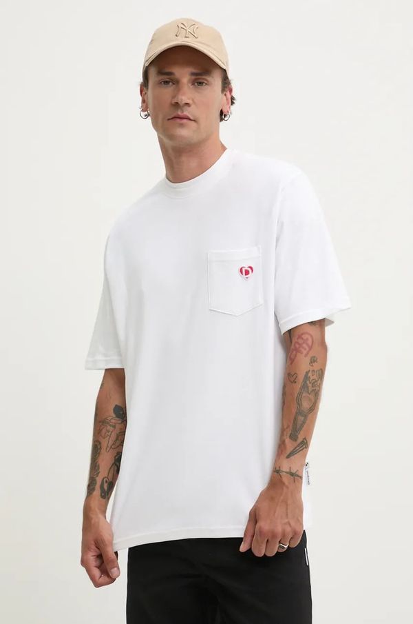 Desigual Pamučna majica Desigual ARKANSAS za muškarce, boja: bijela, bez uzorka, 24WMTK40