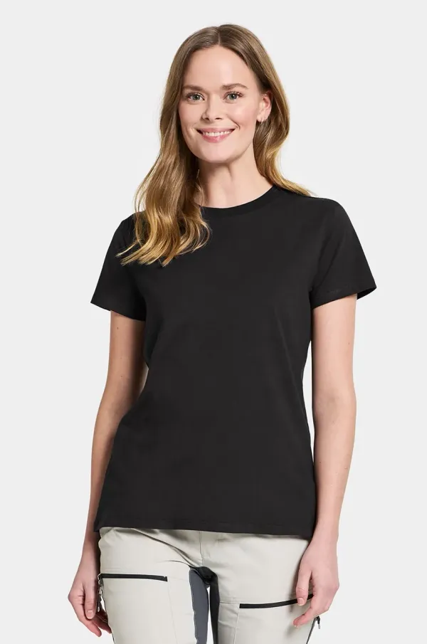 Didriksons Pamučna majica Didriksons INGARÖ za žene, boja: crna, 505082