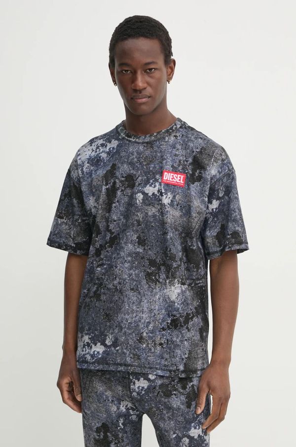 Diesel Pamučna majica Diesel T-BOXT-R12 T-SHIRT za muškarce, boja: siva, s uzorkom, A16403.0QLAF