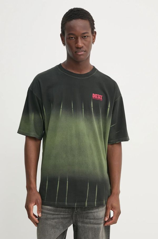 Diesel Pamučna majica Diesel T-BOXT-R3 T-SHIRT za muškarce, boja: zelena, s uzorkom, A16121.0SLBQ