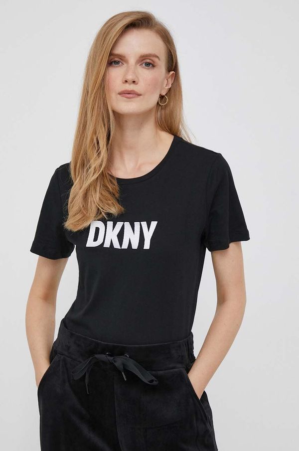 DKNY Pamučna majica Dkny boja: crna
