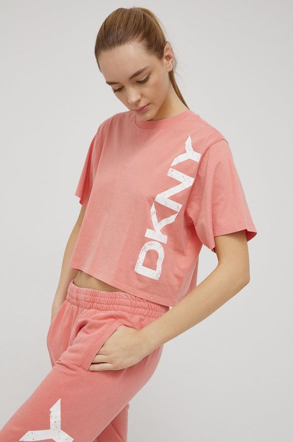 DKNY Pamučna majica Dkny boja: ružičasta