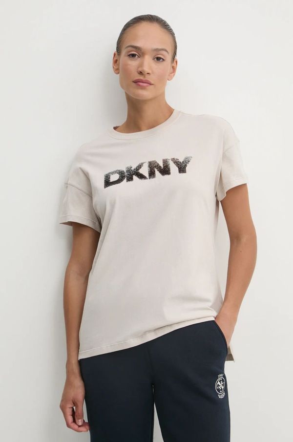 DKNY Pamučna majica Dkny za žene, boja: bež, DP4T1036