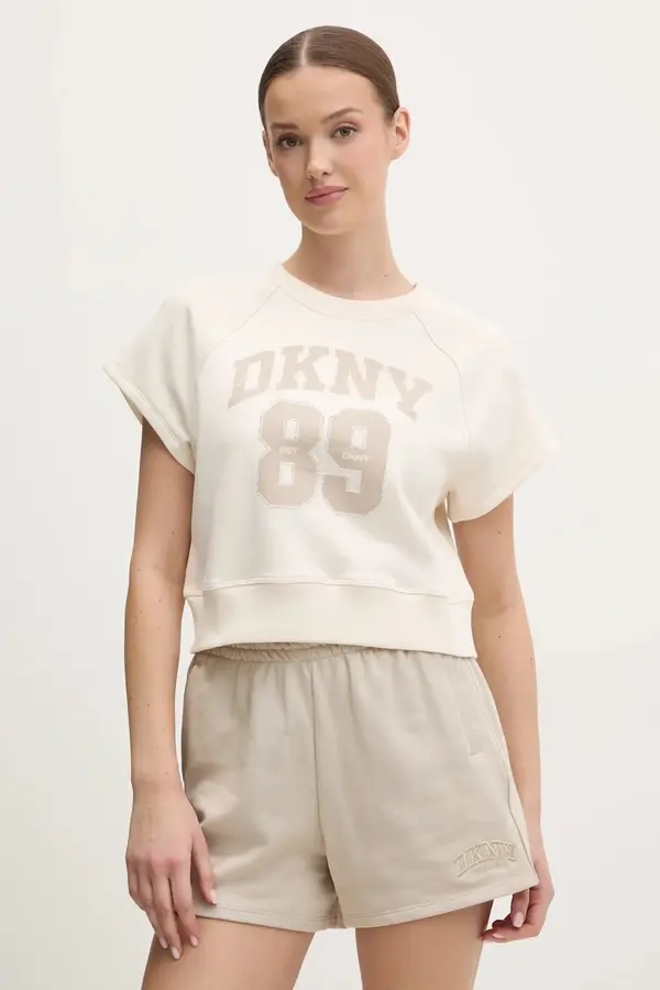DKNY Pamučna majica Dkny za žene, boja: bež, DP5T1231