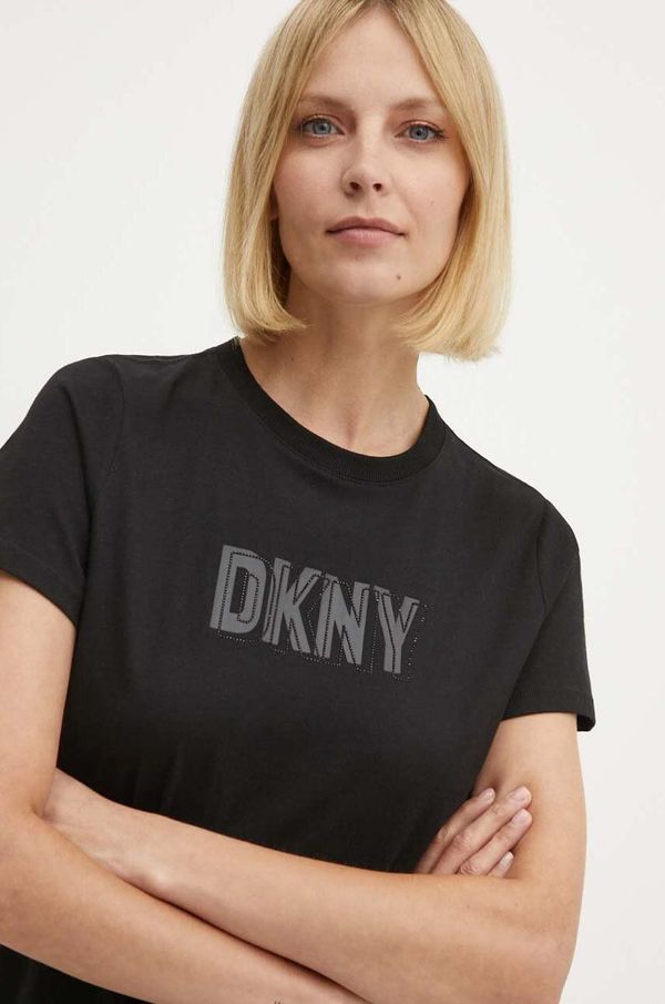 DKNY Pamučna majica Dkny za žene, boja: crna, DP4T9672