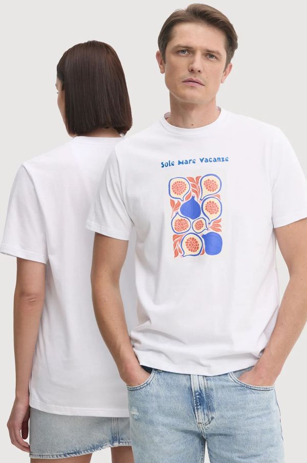 Drivemebikini Pamučna majica Drivemebikini Sole Mare Vacanze boja: bijela, s tiskom