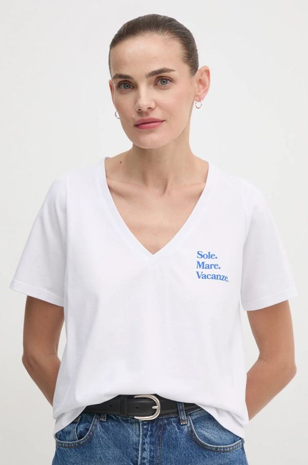Drivemebikini Pamučna majica Drivemebikini Sole Mare za žene, boja: bijela