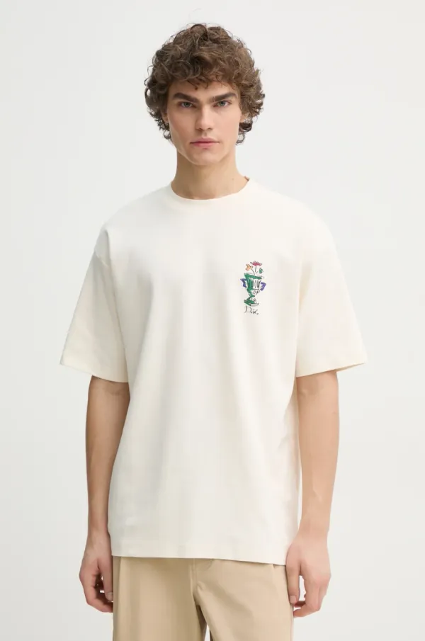 Drôle de Monsieur Pamučna majica Drôle de Monsieur Le T-Shirt Vase za muškarce, boja: bež, s tiskom, F-TS225-CO002-CM