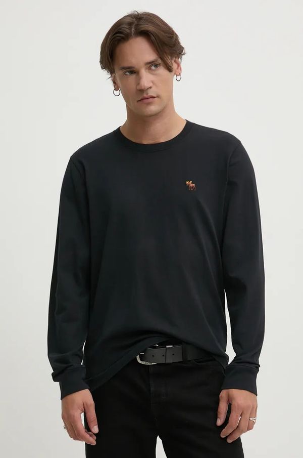 Abercrombie & Fitch Pamučna majica dugih rukava Abercrombie & Fitch 3-pack boja: crna, bez uzorka, KI124-4494