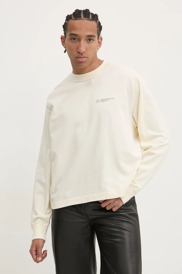Abercrombie & Fitch Pamučna majica dugih rukava Abercrombie & Fitch boja: bež, bez uzorka, KI123-4080