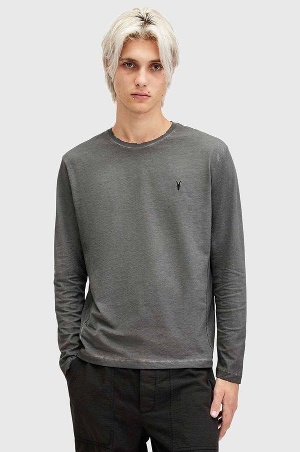 AllSaints Pamučna majica dugih rukava AllSaints CASA LS CREW boja: crna, bez uzorka, M011JB