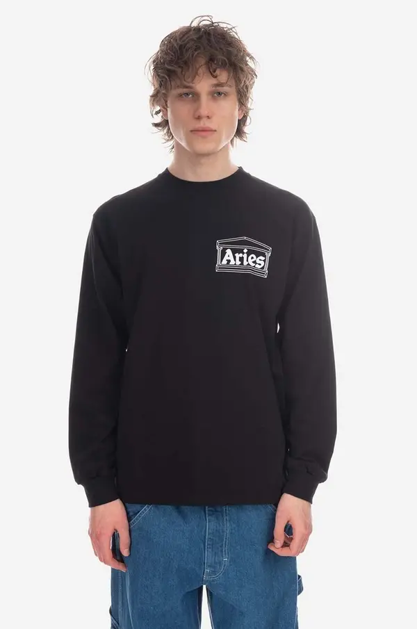 Aries Pamučna majica dugih rukava Aries Temple LS Tee BURGUNDY