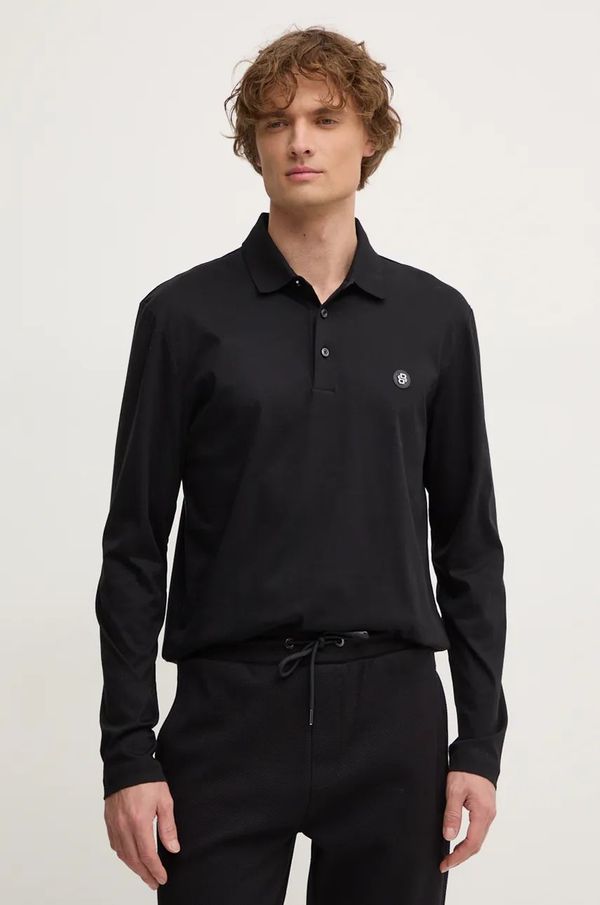 Boss Pamučna majica dugih rukava BOSS boja: crna, melanž, 50523917