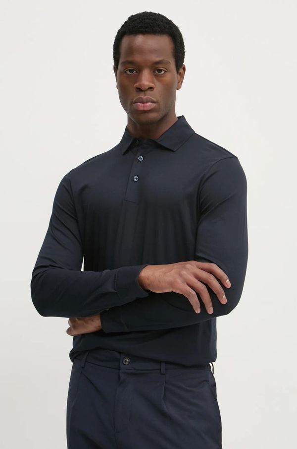 Boss Pamučna majica dugih rukava BOSS boja: tamno plava, bez uzorka, 50533572