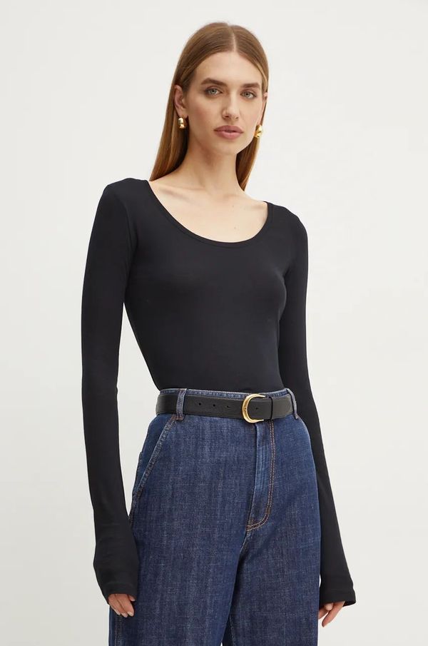 Boss Orange Pamučna majica dugih rukava Boss Orange boja: crna, 50518862