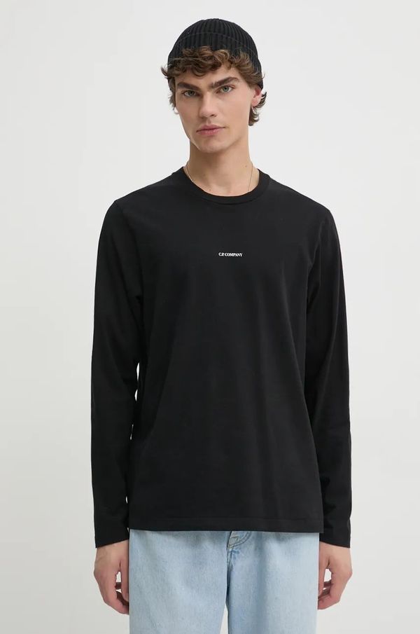 C.P. Company Pamučna majica dugih rukava C.P. Company boja: crna, s tiskom, 17CMTS284A005870G