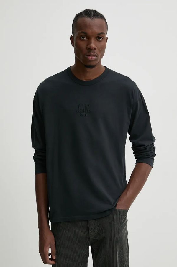C.P. Company Pamučna majica dugih rukava C.P. Company boja: tamno plava, bez uzorka, 17CMTS182A005697G