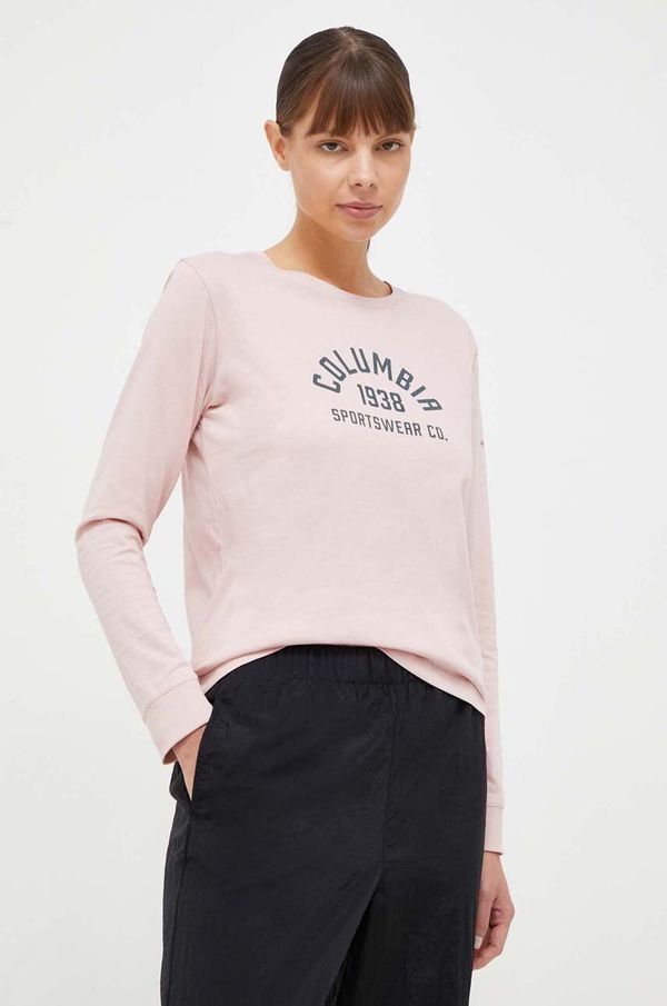 Columbia Pamučna majica dugih rukava Columbia boja: crna