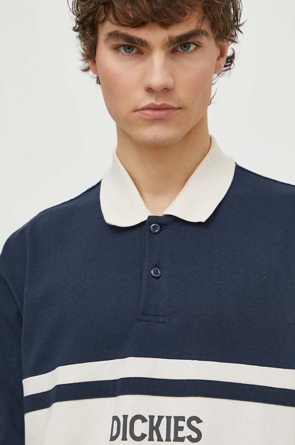 Dickies Pamučna majica dugih rukava Dickies YORKTOWN RUGBY LS boja: tamno plava, s uzorkom, DK0A4YRA