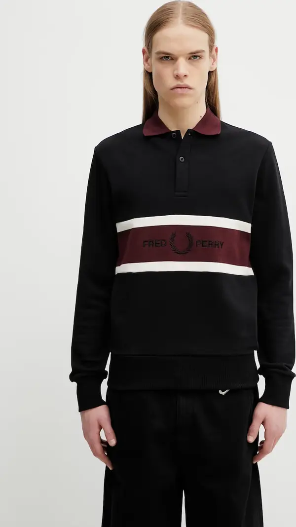 Fred Perry Pamučna majica dugih rukava Fred Perry