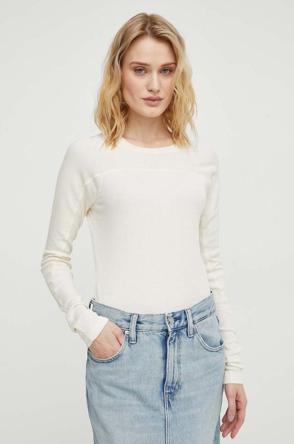 G-Star Raw Pamučna majica dugih rukava G-Star Raw boja: bež