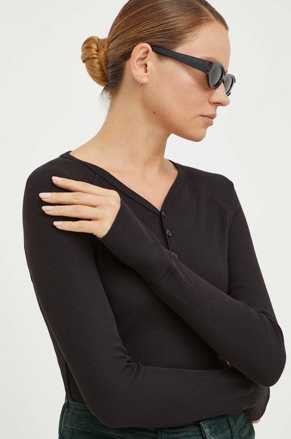 G-Star Raw Pamučna majica dugih rukava G-Star Raw boja: crna