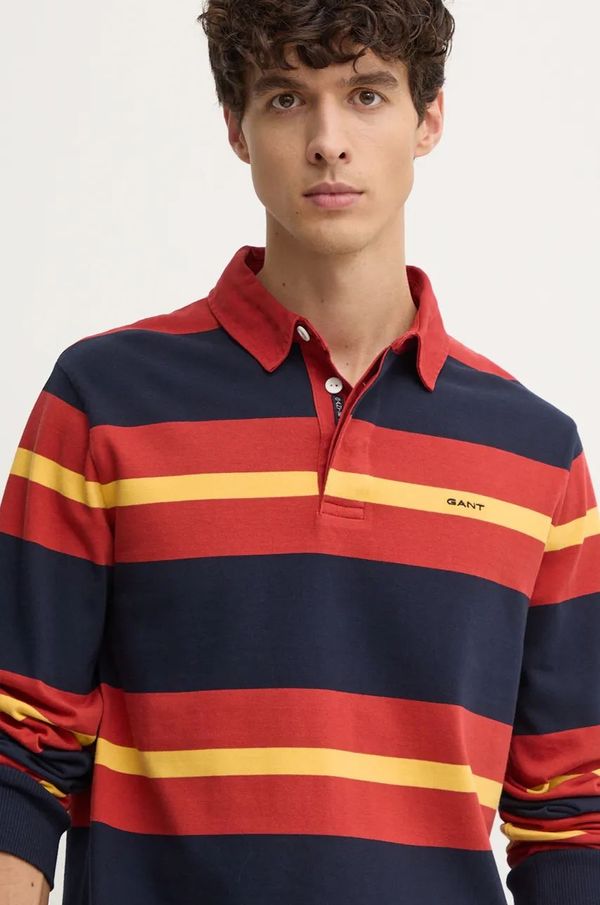 Gant Pamučna majica dugih rukava Gant boja: tamno plava, s uzorkom, 2015083