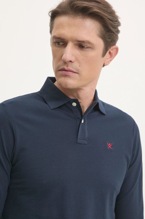 Hackett London Pamučna majica dugih rukava Hackett London boja: tamno plava, bez uzorka, HM550887