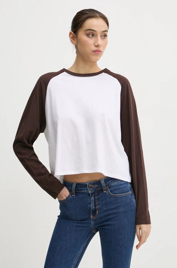 Hollister Co. Pamučna majica dugih rukava Hollister Co. boja: bež, KI339-3682