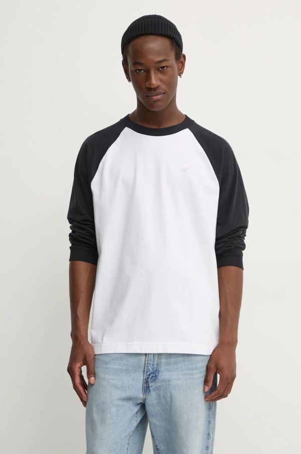 Hollister Co. Pamučna majica dugih rukava Hollister Co. boja: bijela, s uzorkom, KI324-4170