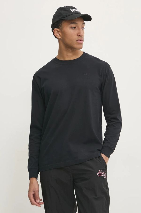 Hollister Co. Pamučna majica dugih rukava Hollister Co. boja: crna, bez uzorka, KI324-4198
