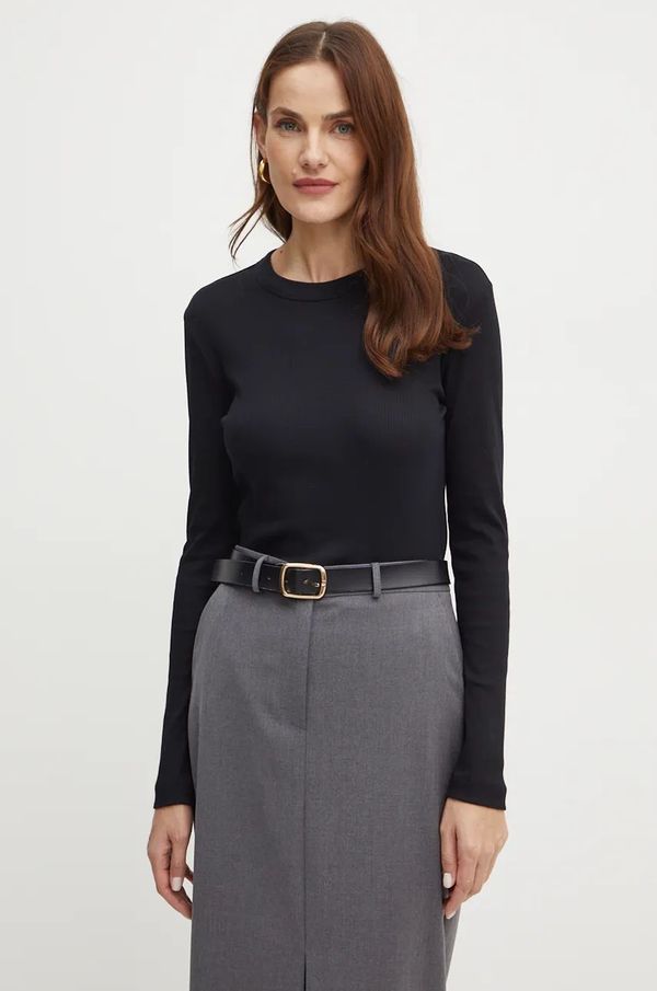 Ivy Oak Pamučna majica dugih rukava Ivy Oak boja: crna, IO1100X2338