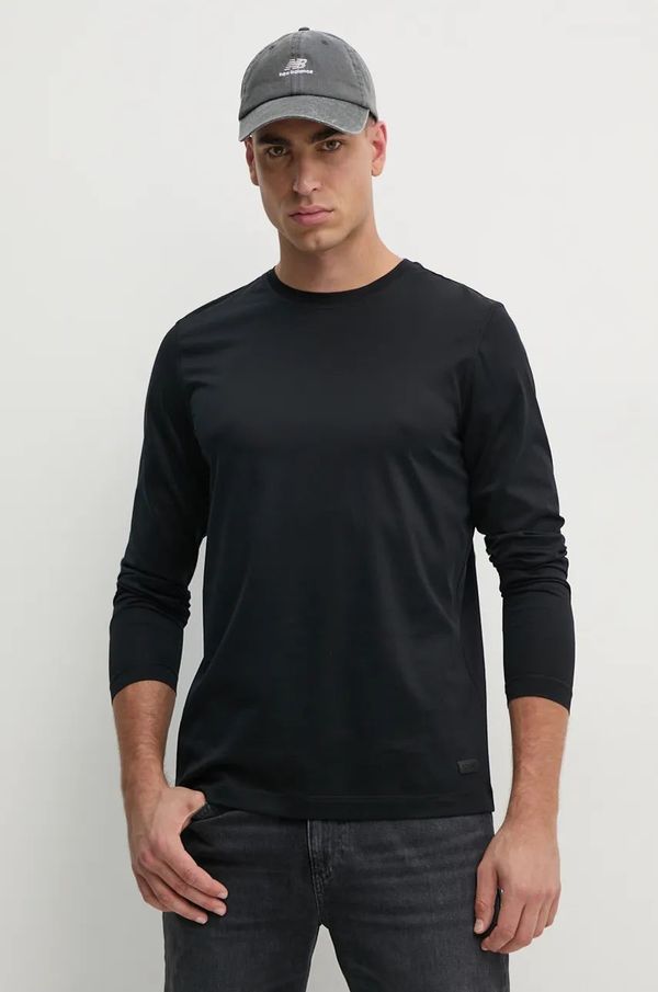 Joop! Pamučna majica dugih rukava Joop! boja: crna, bez uzorka, 30037869