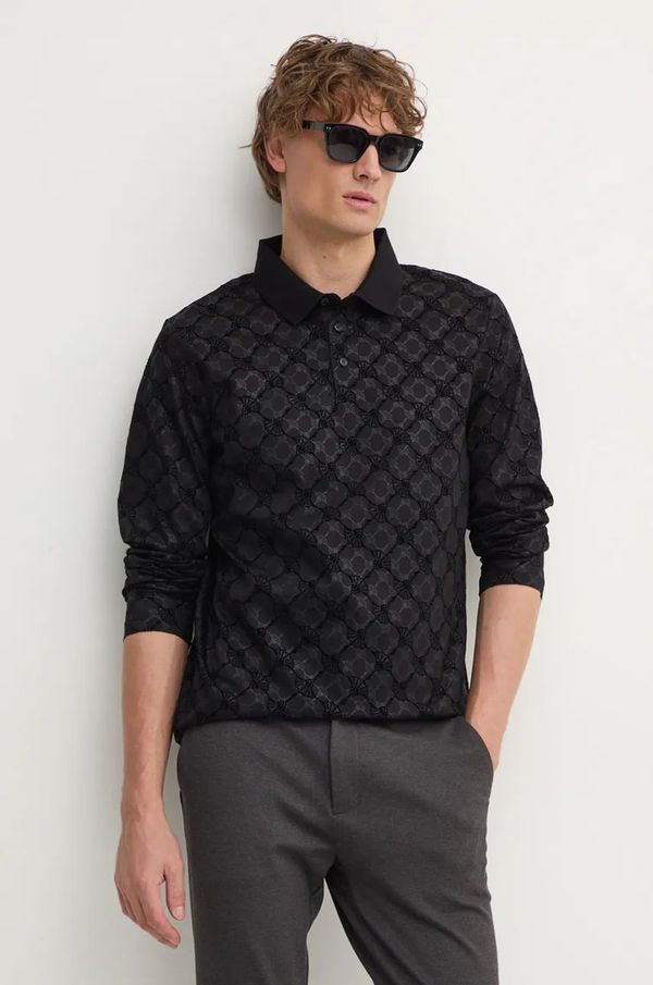 Joop! Pamučna majica dugih rukava Joop! boja: crna, s uzorkom, 30042887