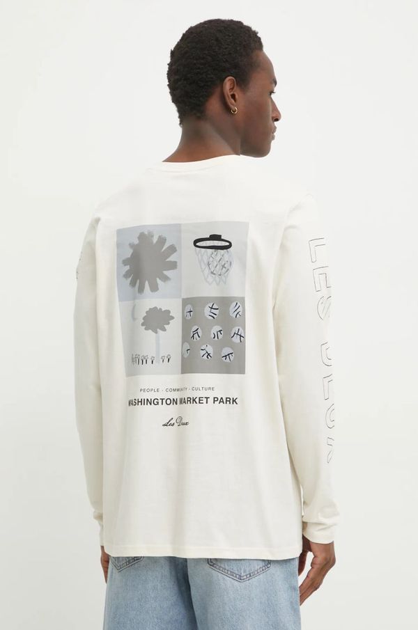 Les Deux Pamučna majica dugih rukava Les Deux boja: bež, s tiskom, LDM110037