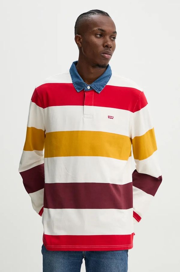 Levi's Pamučna majica dugih rukava Levi's boja: bež, s uzorkom, A3120