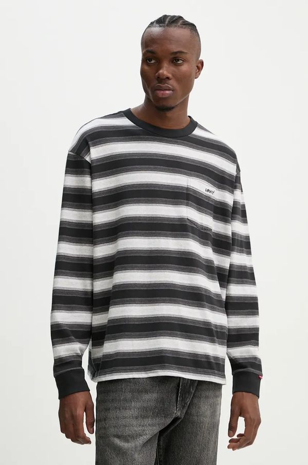 Levi's Pamučna majica dugih rukava Levi's boja: crna, bez uzorka, A9247