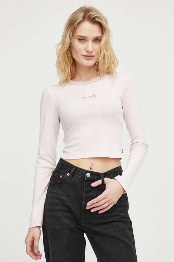 Levi's Pamučna majica dugih rukava Levi's boja: ružičasta