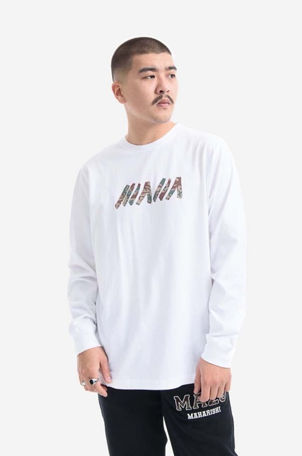 Maharishi Pamučna majica dugih rukava Maharishi Monster Tiger Longsleeve T-Shirt boja: bijela, s tiskom, 9428.WHITE-WHITE