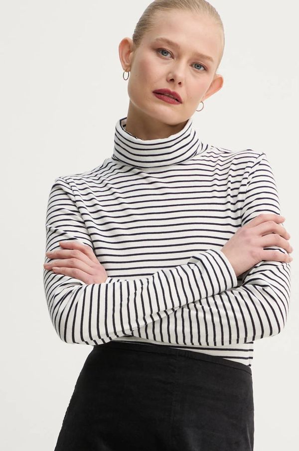 Marc O'Polo Pamučna majica dugih rukava Marc O'Polo boja: bijela, s dolčevitom, 5000005462