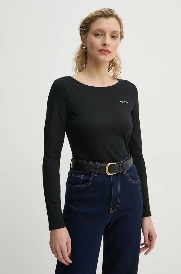 Marc O'Polo Pamučna majica dugih rukava Marc O'Polo boja: crna, 500218352007