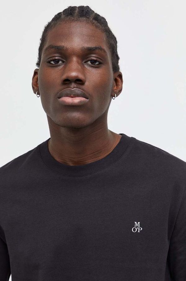 Marc O'Polo Pamučna majica dugih rukava Marc O'Polo boja: crna, bez uzorka