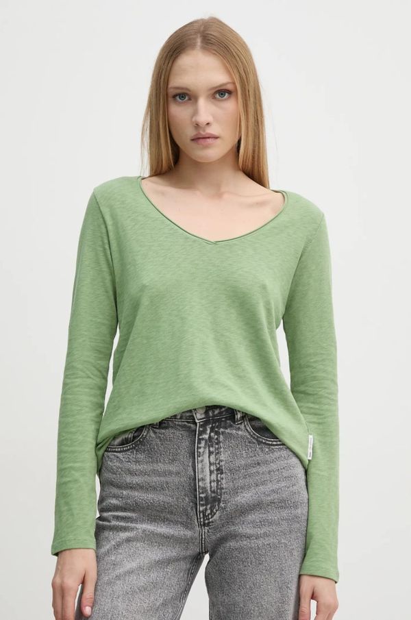 Marc O'Polo Pamučna majica dugih rukava Marc O'Polo boja: zelena, 5000006102