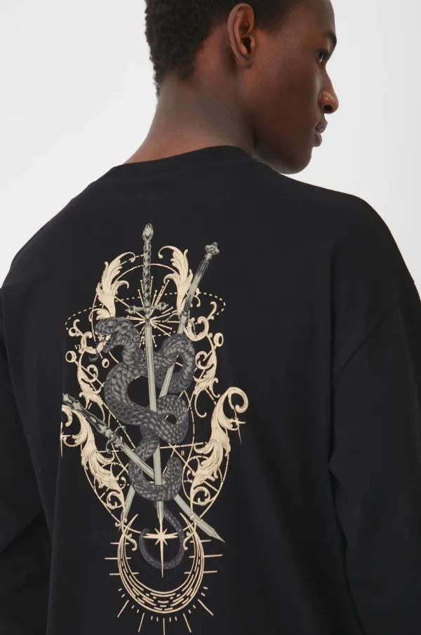 Medicine Pamučna majica dugih rukava Medicine boja: crna, s tiskom