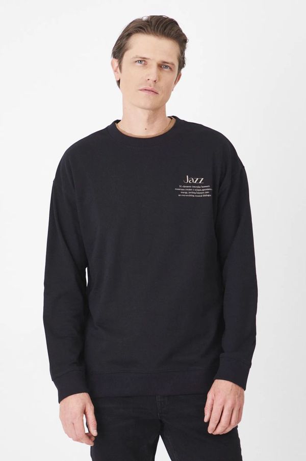 Medicine Pamučna majica dugih rukava Medicine za muškarce, boja: crna, s tiskom