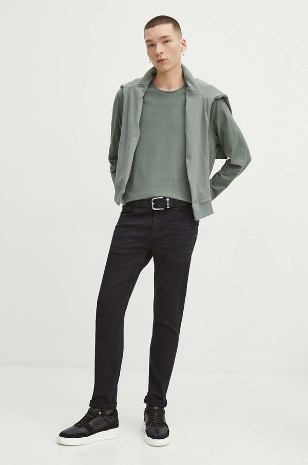 Medicine Pamučna majica dugih rukava Medicine za muškarce, boja: zelena, bez uzorka